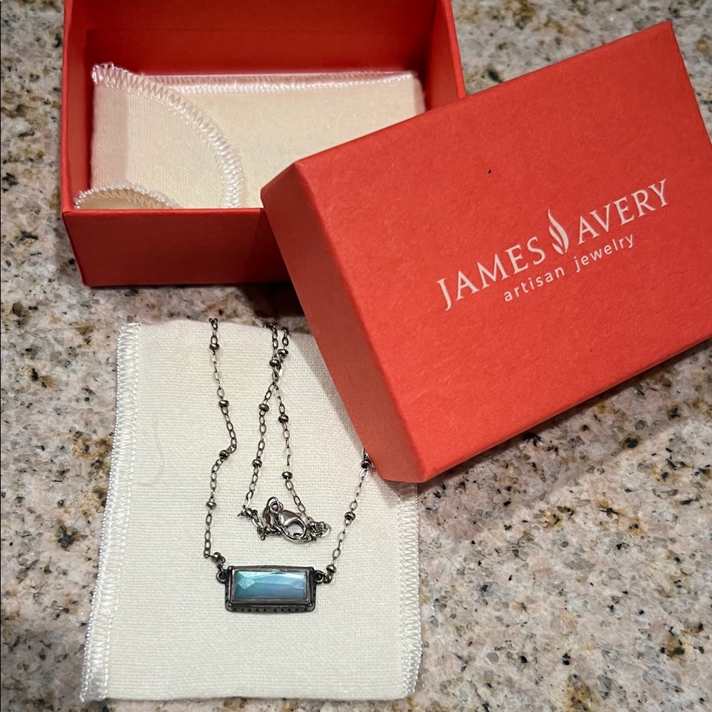 James Avery Palais layered Necklace with Blue Stone 18”